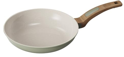 Cooksmart Signature 24cm Frying Pan, Cast Aluminium, Sage Green | PFOA & PFAS free, induction compatible, dishwasher safe, includes felt protector, suitable for all hob types