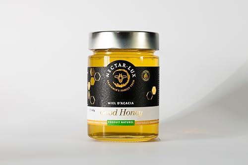 Miel d'Acacia Artisanal 450g - Miel Monofloral Doux et Clair, 100% Naturel, Non Chauffé, Sans Additif - Récolte Artisanale