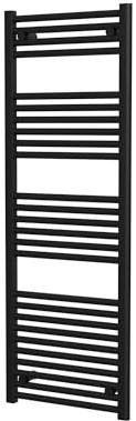 Schulte Sonora Design-Heizkörper 140 x 50 cm, 646 Watt, Mattschwarz, Pulverbeschichteter Stahl-Heizkörper für Zentralheizung, Moderner Bad- & Wohnraumheizkörper mit Wandhalterung