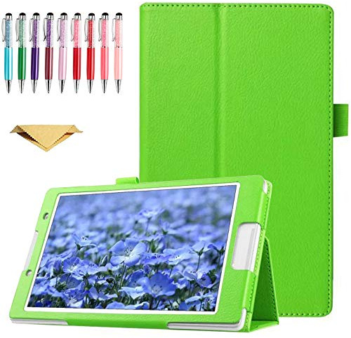 QYiD Hülle für Hülle für Sony Xperia Tablet Z3 Compact, PU Leder Leichte Schutzhülle Case Cover Auto Schlaf/Wach Funktion für Sony Xperia Tablet Z3-8.0 Zoll Tablet, Grün