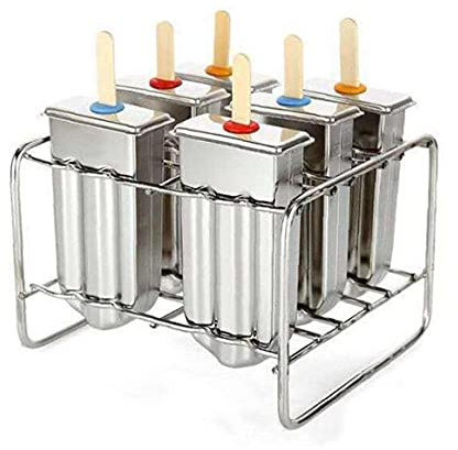 6 Grid Popsicle Moule En Acier Inoxydable Maison Glace Moules De Crème Glacée De Glace Glacée Moule Polymogénoculaire Avec Couvercles Ustensiles De Cuisine