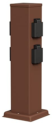 ledscom.de Portalámpara de jardín Polly para Exteriores, IP44, 4 vías, Acero Inoxidable, marrón, Cuadrado, 40 cm