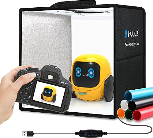 OBEST Boîte à lumière Photographie 30x30x30cm,Studio Photographique Portable Pliable,Boîte de Photographie avec Panneau de 120 Perles LED,6 Types de Fond de tir en Couleur, Facile à Installer