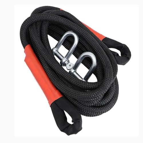 Kit de Cuerda de recuperación cinética de 1 × 30 pies con 2 grilletes Blandos, Eslinga de Remolque cinética, Kit de recuperación Todoterreno para UTV, ATV, camión, Coche, Tractor (5 Metros,