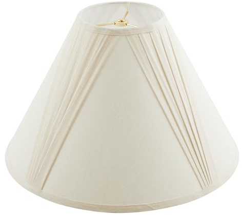 Aspen Creative 32100 French V-drape Pleated Spider Construction Lamp Shade, Ivory Cotton Fabric, 6Top x 17Bottom x 12Slant