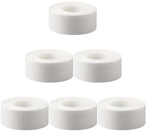 PLAFOPE Protector para Cuello Absorbente de Sudor Fácil de Usar y Cortable, 6 Rollos de Tela No Tejida de Color Claro para Camisas y Sombreros, Forro Transpirable Diario
