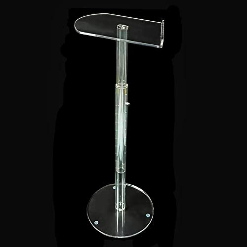 JIANSMZ Acrylic Adjustable Podium Stand 80 130cm Portable Lectern for Church Weddings Office Professional Transparent Presentation Podium with Wide Reading Surface