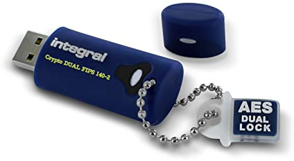 Integral Pen drive de 16GB Crypto-140-2 256-Bit 3.0 - Pendrive con contraseña doble - Memoria usb FIPS 197, protección ataques por fuerza bruta, impermeable con tres capas XTS-AES
