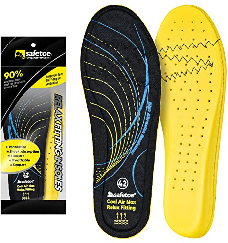 SAFEYEAR Plantillas Memory Foam Hombre Trabajo,Soporte del arco, Amortiguación, Transpirabilidad, Desodorización- Plantillas Deportivas Mujer Ideal Para Deportes, Trabajo y Actividades Pesadas