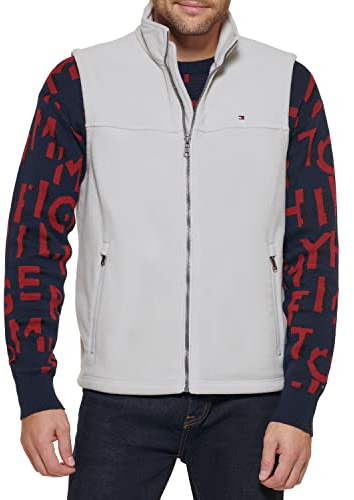 Tommy Hilfiger Chaleco de Forro Polar, Hielo, S para Hombre