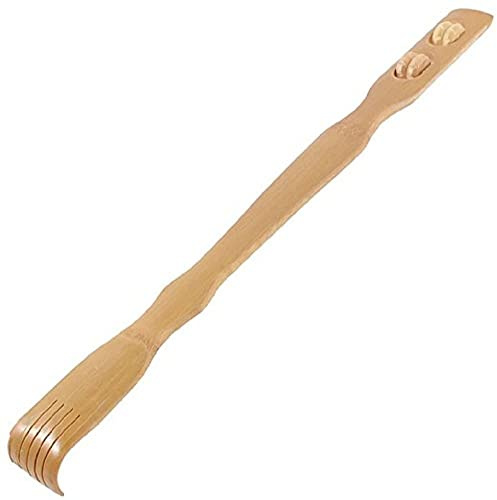 Masajeador de bambú de madera Rascador de espalda con rodillo de palo para cuello, espalda y hombro, gran regalo HTUK®