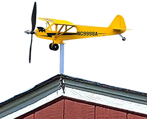 Lecerrot Girouette Jardin Exterieur - Sculpture Vent, Girouette en Métal Moulin À Vent Décoration Girouette d'avion pour Cour, Jardin, Cadeaux pour D'amateu Vol