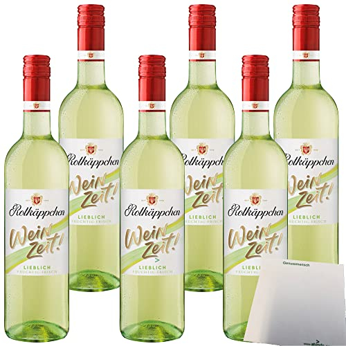 Rotkäppchen Weinzeit Weiß lieblich Weißwein 10% vol. 6er Pack (6x750ml Flasche) + usy Block
