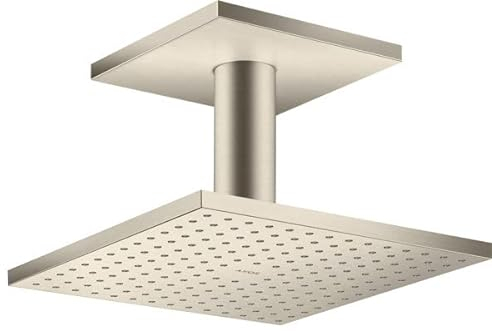 hansgrohe AXOR ShowerSolutions Kopfbrause 250/250 2jet, Deckenanschluss, 35312820, Farbe: Brushed Nickel
