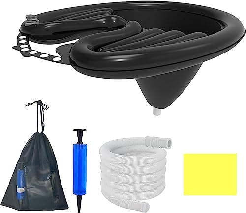 3Pcs Bassine À Shampooing Gonflable,Lavabo Portable Gonflable En Pvc Plateau De Lavage À Cheveux Mobile Avec Pompe À Air E Tubulaire Pour Patient Handicapé, Âgé, Patient, Alité Enceinte (Noir)