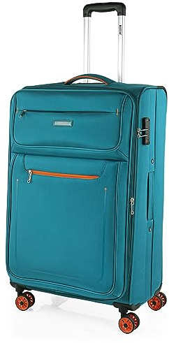 Jaslen - Maletas Grandes - Maleta Grande Blanda de Tela Extensible. Trolley Maletas de Viaje Blandas y de Tela Resistentes. Maletas de Viaje Candado de Combinacion TSA, Turquesa