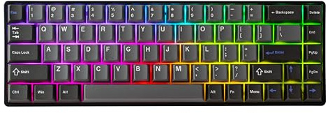 DrunkDeer G65 Rapid Trigger Mechanische Tastatur Magnetschalter Gaming RGB PBT Tastenkappe 65% Größe 68 Tasten Kompakt Verkabelt Ghost Proof Schwarz