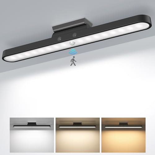 Realky Under Cabinet Kitchen Lights, 6000K Dimmable Wireless Motion Sensor Wall Lights, USB-C 2500mAh Rechargeable Battery Operated LED Lights Indoor for Kitchen, Cupboard, Wardrobe, Stair and Mirror