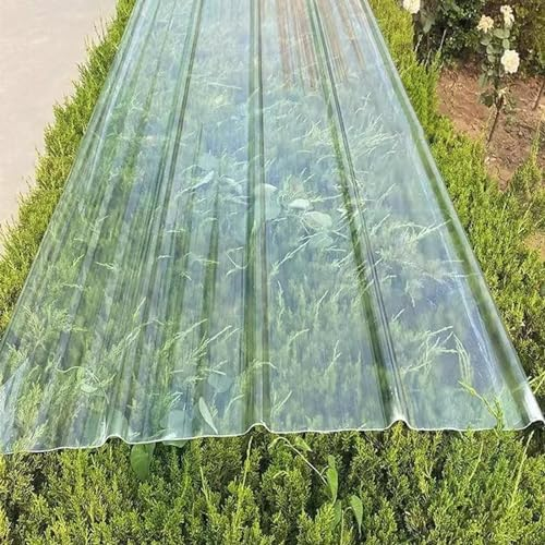 1mm Wellplatten,Wellbahn Dachplatten,Transparente Tageslichtplatten,UV-Beständige Profilplatten Trapez,Regensichere Dachpfannen,für Pergola-Gewächshaus-Carport (0.9x0.8m/35x31in,5 Pcs)