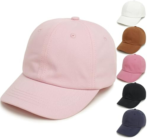 QIYIENDIAN Cappello da Baseball per Bambini in Cotone Cappellini per Bambino Ragazzi Ragazze Berretti da Sole per Neonati(Pale Pink,2-5Y)