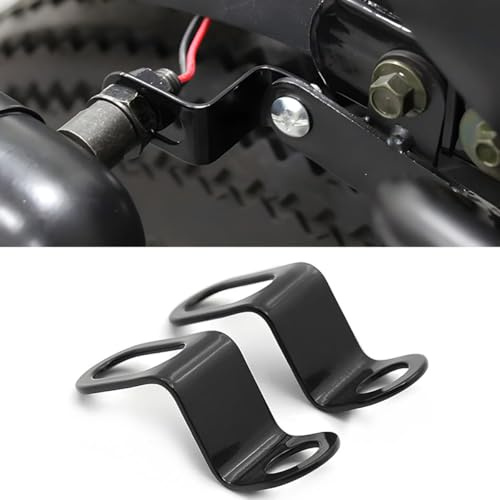 2 Pack Curved Motorcycle Turn Signal Brackets, Black Aluminum Alloy Rear Indicator Relocation Holders, 62mm Motorbike Signal Light Mounts with 12mm & 26mm Holes
