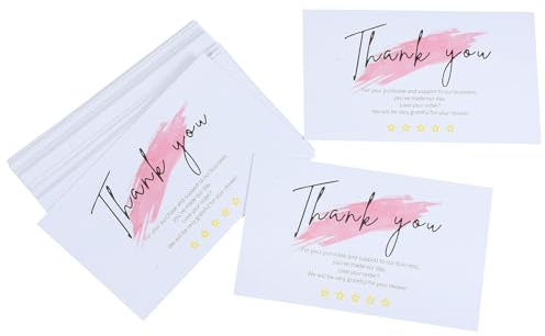 PLAFOPE 60stücke Dankeskarten Mit Kleinen Dankeskarten Farblich Abgestimmtes Design Für Kleine Unternehmen Hochzeit Babyparty Und Geschenke