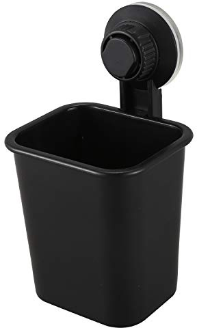 Giilayky 1 PC Suction Cup Toothbrush Cup Holder Rack Plastic Holder Toothpaste Storage Box for Kitchen Bathroom Toilet Black