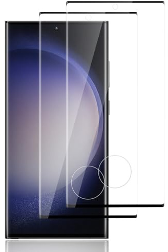 Elekpia für Panzerglas Kompatibel mit Samsung Galaxy S23 Ultra, [2 Stück] 9H Härte Schutzfoile, Frei von Kratzern, Kratzfest Displayschutzfolie, Anti-Fingerabdruck, 3D Full Screen Folie - Schwarz