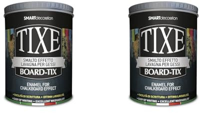 TIXE BOARD-TIX SMALTO EFFETTO LAVAGNA PER GESSI, NERO, 1 Litro (Confezione da 2)