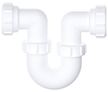 Siphon en P pivotant pour évier de 40 mm conforme à la norme BS EN 274-1:2002. Avec rondelle d'étanchéité EPDM et joint d'étanchéité de 75 mm. Siphon de lavabo, idéal pour une solution efficace de