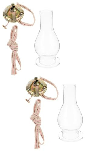 Cabilock 2 Sets Lotus Lampenhalter Petroleumlampe Schornstein Öllaterne Schirm Öllampe Ersatzdocht Antike Lampen Schirm Petroleumlampe Brenner Öllampe Petroleumlaterne