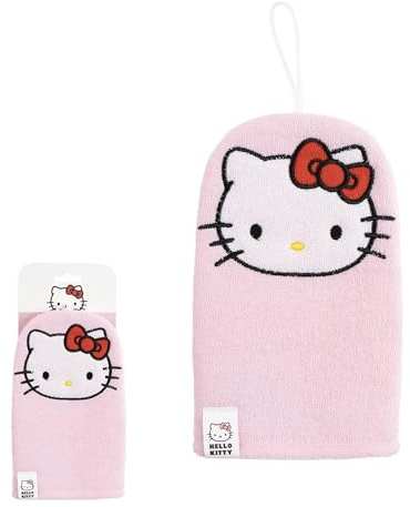 CERDÁ LIFE'S LITTLE MOMENTS | Guante de Baño Hello Kitty – Suave y Exfoliante | Cuidado Divertido para la Piel