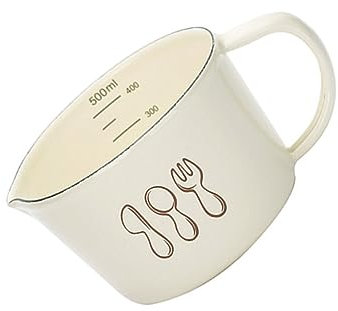 Cabilock 1pc Enamel Measuring Cup Graduated Scales for Precise Baking and Cooking -Resistant Kitchen Tool for Tea and Juices