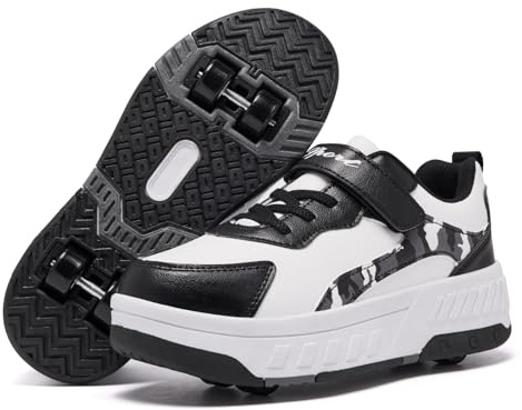 Zapatos con Ruedas para niños y niñas, Patines de Ruedas 2 en 1, Zapatillas de Patinete, Zapatillas de Skate