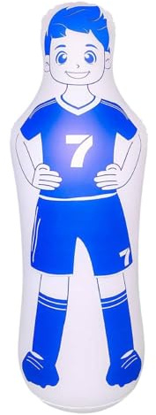 Harilla Inflatable Soccer Dummy Air Mannequin Dribbling Passing Train Multipurpose Inflatable Punching Bag Free Kick Wall Goalkeeper, Blue