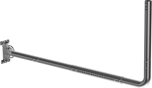 Soporte de Pared para Antena Exterior con Codo de 90° y Tubo de Extensión, Mástil Ø35 mm Ajustable para Antena TV, WiFi Exterior, Cámara, Estación Meteorológica y Star link
