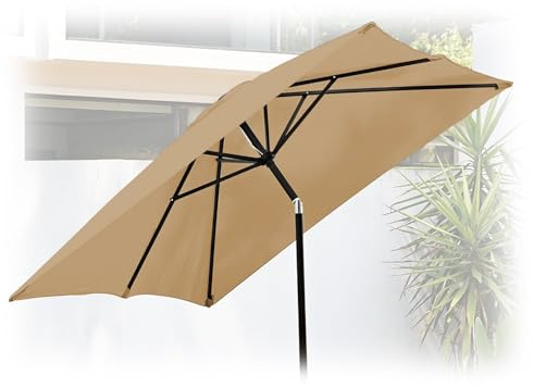 ESOYAWE Auvent De Remplacement pour Parasol Rectangulaire 3×2m, 6 Baleines Housse De Rechangepour Parasol De Jardin Terrasse Plage, Imperméable UPF30+ Dessus De Parapluie De Remplacement