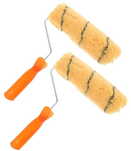 KOMBIUDA 2 pièces Roller à Peinture Long Poils pour Mur Plafond Meubles Brosse Portable Absorbante Outil Léger pour Grandes Surfaces Couleur Aléatoire Couleur Aléatoire