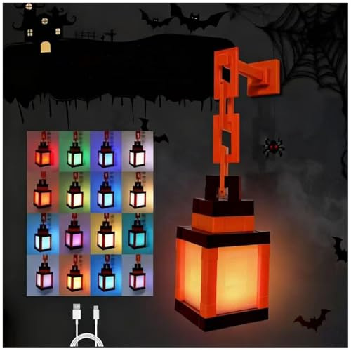 Lampada Notturna A Lanterna 3d Pixelata – Lampada Led D’atmosfera Ricaricabile Usb A 16 Colori Con Controllo Touch E Telecomando – Montaggio A Parete O Da Tavolo, Perfetta Per Camera Da Letto light-b