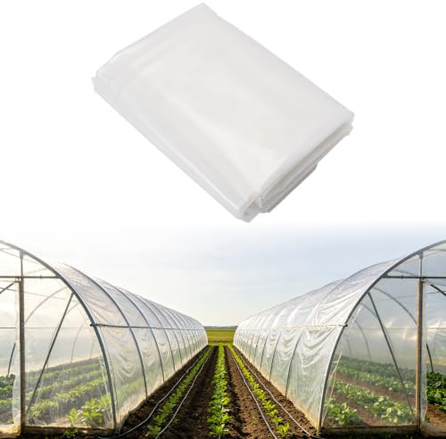 Wotrilw Trasparente per Serra, Film per Serra in Polietilene Trasparente, 3 x 4M Telo da Giardino Extra Spesso Antistrappo, Copertura PE Impermeabile per Protezione Piante e Giardinaggio