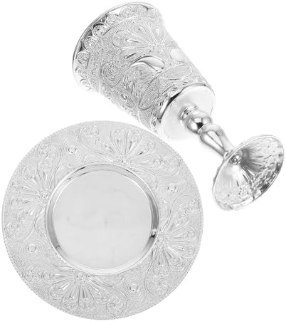 Genérico Copa de Vino Judaica Elegante de Aleación de Zinc Diseño Sofisticado y Forma de Cáliz para Rituales Festivos y Bendiciones en Shabat