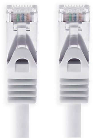 Cable Ethernet Cat7 Cat.7 Gigabit cable de red LAN con conector Cat6a RJ45) (con doble blindaje) 500 MHz Blanco - 1 pieza 0,25m