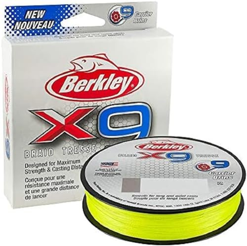 Berkley X9 - Línea de Pesca Trenzada de 9 hebras para Pesca en Agua Salada y Agua Dulce