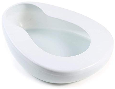 GHzzY Padella Lavabile - Vaschetta in plastica PP per paziente costretto a Letto, paralizzata e anziana - Ciotola di Gabbia Solida, Spessa e Stabile,Bianca