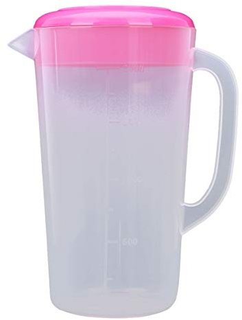 YiZYiF Verre Doseur Gradué Pichet Carafe en Plastique avec Couvercle Non Toxique 1500/20002500 ML Rose 2.0 L