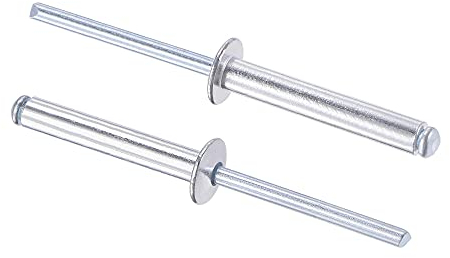 sourcing map 60 Stk. Blindnieten Aluminium Zugnieten Kerndekorationsnieten 5mm Durchm. 30mm Grifflänge Silber