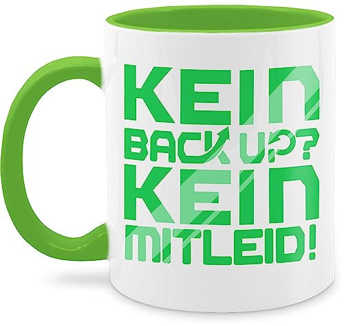 Tasse Tassen 325ml - Statement - Kein Backup Kein Mitleid Geschenk Informatiker Entwickler ITler - 325 ml - Hellgrün - nerd geschenke kaffetassen sprüche statements kaffeetasse für