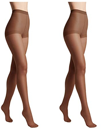 Conte elegant 2er-Pack langlebige Damenstrumpfhose Halbmatt - SOLO 20 DEN - Damen Feinstrumpfhose Strumpfhose mit markiertem Höschenteil - Einfarbig Farbe Mocca Größe 5