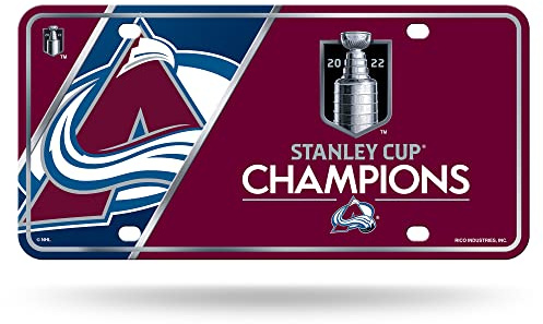 Rico Industries NHL Hockey Colorado Avalanche 2022 Stanley Cup Champions Metal Auto Tag 8.5 x 11 - Great for Truck/Car/SUV