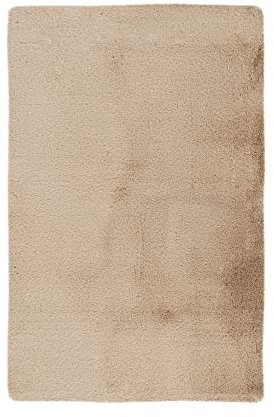 Qiyano Badematte Rutschfester Badvorleger 65 x 100 cm Creme-Beige Badezimmer-Teppich rutschhemmend waschbar weiches Badteppich Duschvorleger für Badewanne Dusche, Farbe: Beige, 65 x 100 cm